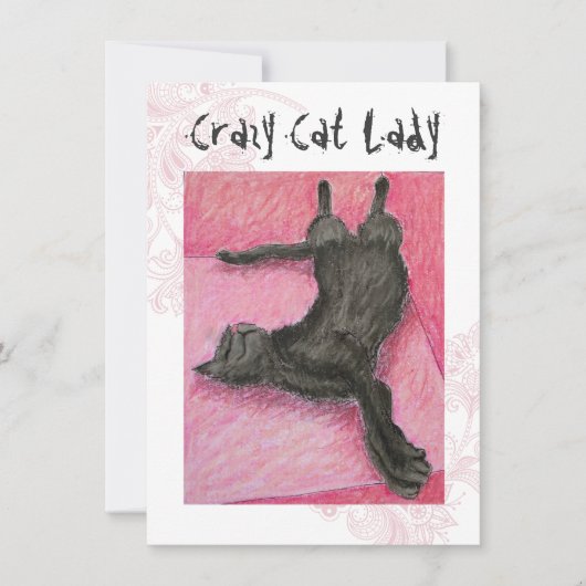 Crazy Cat Lady Indie Invitations d'anniversaire (Devant)