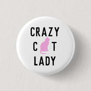 Crazy Cat Lady Knopspeld Ronde Button 3,2 Cm