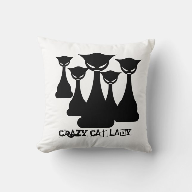 Crazy Cat Lady Kussen (Voorkant)