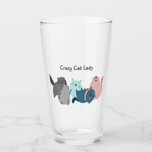 Crazy Cat Lady Leuke Quote Leuke Dieren Glas (Voorkant)