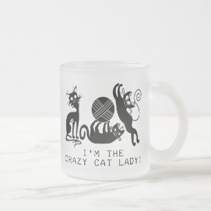 Crazy Cat Lady Matglas Koffiemok
