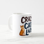 Crazy Cat Lady Mug - Cute Amoureux des chats Coffe (Devant gauche)