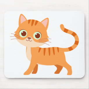 Crazy Cat Lady Oranje Tabby Cartoon Kitten Cat Muismat