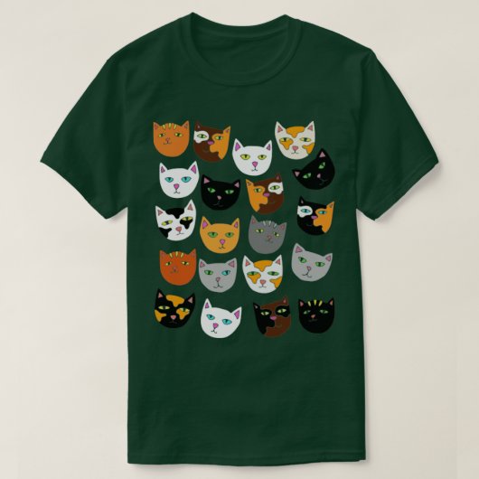 Crazy Cat Lady Pattern katten T-shirt (Design voorkant)