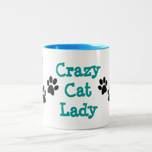 Crazy Cat Lady Pawprint Design Coffee Mok