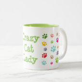 Crazy Cat Lady Pawprints Design Café Mug (Devant droit)