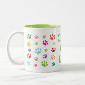 Crazy Cat Lady Pawprints Design Café Mug (Gauche)