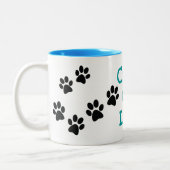 Crazy Cat Lady Pawprints Design Café Mug (Gauche)
