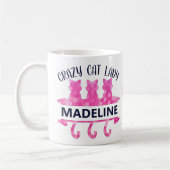 Crazy Cat Lady Pink Glitter Koffiemok (Links)
