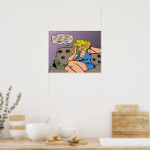 "Crazy Cat Lady" Retro Comic Art Poster (Keuken)