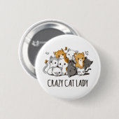 Crazy Cat Lady Ronde Button 5,7 Cm (Voorkant /achterkant)