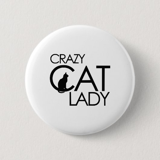 Crazy Cat lady Ronde Button 5,7 Cm (Voorkant)