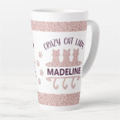 Crazy Cat Lady Roos Gold Glitter Latte Mok (Rechterhoek)