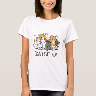 Crazy Cat Lady Schattigee Anime Kitty Cat T Shirt
