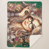 Crazy Cat Lady  Sherpa Deken (Voorkant)