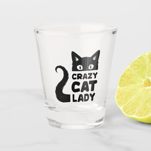 Crazy Cat Lady Shot Glass Glas (Voorkant)