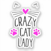 Crazy Cat Lady Sticker (Voorkant)
