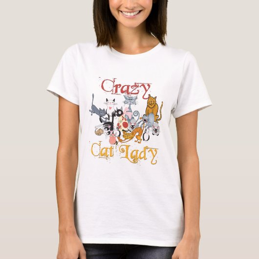 Crazy Cat Lady T-shirt (Voorkant)