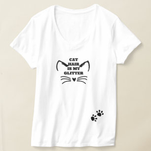 Crazy Cat Lady T-shirt, Funny Cat Hair is Mijn Gli T-shirt