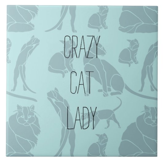 Crazy Cat Lady Tegeltje (Voorkant)
