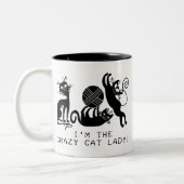 Crazy Cat Lady Tweekleurige Koffiemok (Links)
