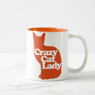 Crazy cat lady tweekleurige koffiemok