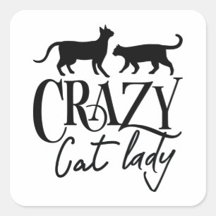 Crazy Cat Lady Vierkante Sticker