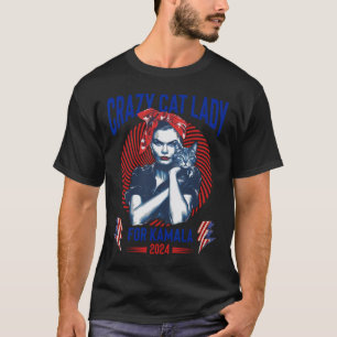 Crazy Cat Lady voor Kamala 2024 Kamala Verkiezing T-shirt