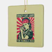 Crazy Cat Lady voor Kamala 2024 Keramisch Ornament (Links)
