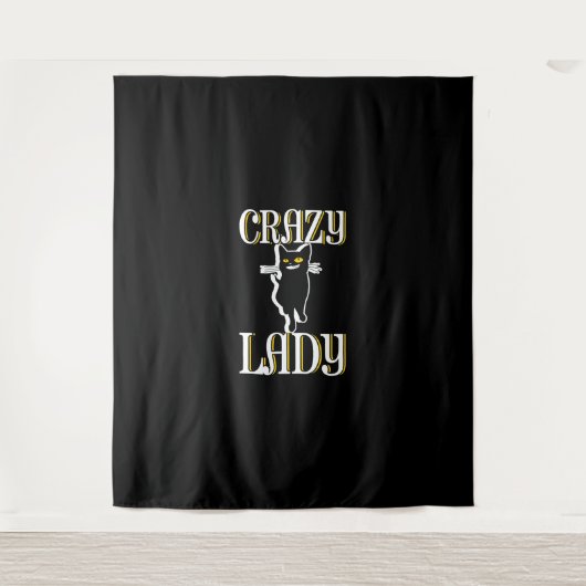 Crazy Cat Lady Wandkleed (Voorkant)