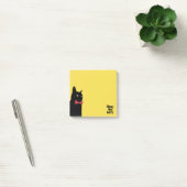 Crazy Cat Lady - Zwarte kat met Stropdas met rode  Post-it® Notes (Kantoor)