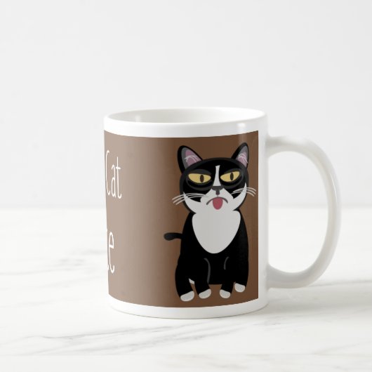 Crazy Cat Latte Funny Kat Slogan Cartoon Koffiemok (Rechts)