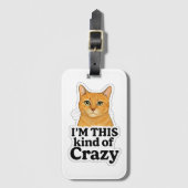 - “Crazy Cat Luggage Clip- Orange Kitty D Bagagelabel (Voorkant (verticaal))