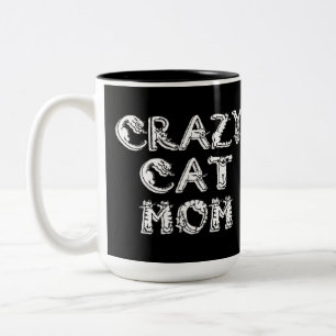 Crazy Cat Ma White Logo Tweekleurige Koffiemok