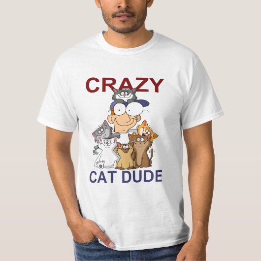 Crazy Cat Man T-shirt (Voorkant)