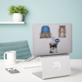 Crazy Cat Memes Sticker (Laptop op bureau)