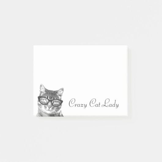 Crazy cat Post-it® notes | kat in een bril (Voorkant)
