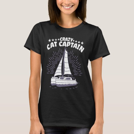 Crazy Catamaran Captain Sailing Sailor  2 T-shirt (Voorkant)