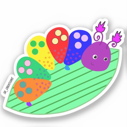 Crazy Caterpillar Sticker (Voorkant)