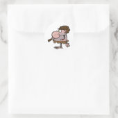 Crazy Caveman Ronde Sticker (Tas)