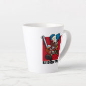 Crazy Chainsaw Clown Halloween bewerkbaar tekstjaa Latte Mok (Rechterhoek)
