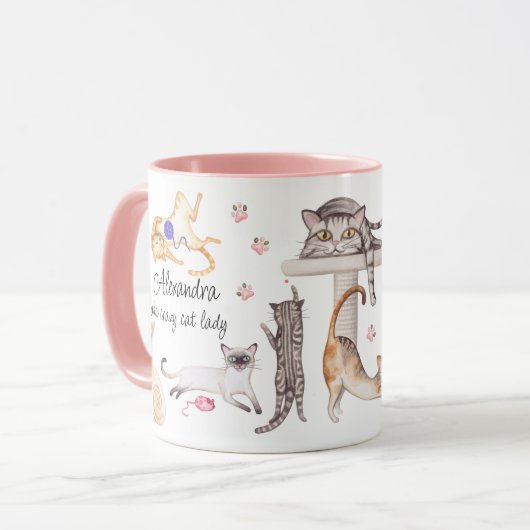 CRAZY CHAT DAME MUG (Devant gauche)