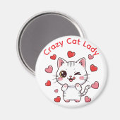 Crazy Chat Lady Chibi Magnet (Recto/Verso)