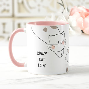 Crazy Chat Lady Nom Amoureux des chats Mug