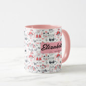 Crazy Chat Lady Nom Personnalisé Cat Mug Cadeau Po (Devant droit)