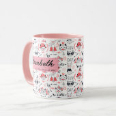 Crazy Chat Lady Nom Personnalisé Cat Mug Cadeau Po (Devant gauche)