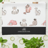 Crazy Chat serviette de cuisine personnalisée (Plié)