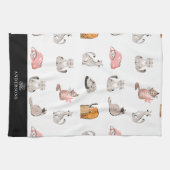 Crazy Chat serviette de cuisine personnalisée (Horizontal)