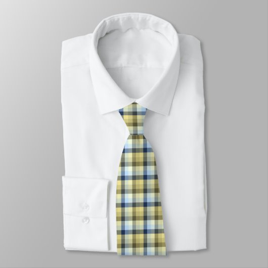 Crazy Check Pset Khaki en Navy Two-Sided Stropdas (Gebonden)
