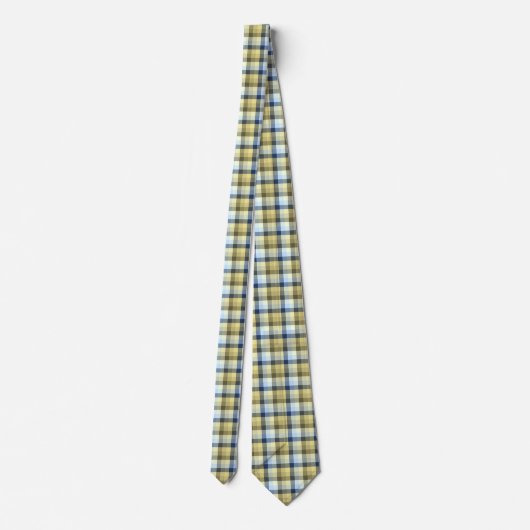 Crazy Check Pset Khaki en Navy Two-Sided Stropdas (Achterkant)